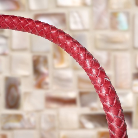 Red Y2K Purse ⚡️ Embroidered with Mother of Pearl Flowers ⚡️ Shoulder Bag - Picture 6 of 6